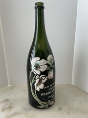 Vintage 1979 1.5lt Bottle Perrier-Jouet Champagne Hand Painted Flowers Empty