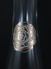 Empty Languedoc Rose Wine Bottle Crystal Clear Rose Embossed Bottom 13 Inch