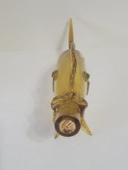 Vintage Italian Handblown Amber Crackle Glass Orvieto Wine Fish Decanter – EMPTY