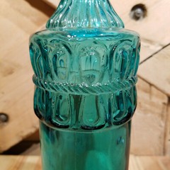 Teal Blue 13&Prime; Decorative Bottle w Cork Rope & Loop Wine/Oil/Syrup – Swanky Barn