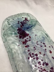 Large Slumped Wine Bottle – Dark Red and Purple