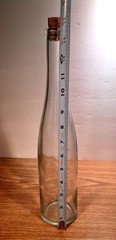 Long Neck 72 cl Green Tint Glass Wine Bottle w Cork 13.75&Prime; Tall