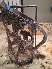 Vintage German Silver Wine Bottle Holder With Grape Motif