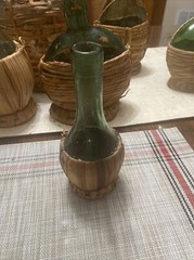 Collectible Bolla Green Glass Bottle Set Of 6