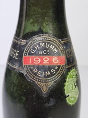 1926 Antique G. H. Mumm Cordon Empty Champagne Bottle Cart Rouge Split Reims