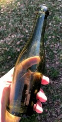 Antique Emerald Green Glass Turn-Molded Bottle Appx 8.25&Prime; Tall