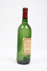 Stag&rsquo;s Leap Wine Cellars 1973 S.L.V. Cabernet Sauvignon empty bottle, with cork.