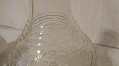 VINTAGE CLEAR GLASS WINE DECANTER BOTTLE EMBOSSED GRAPES LEAVES VINES 4/5 QUART