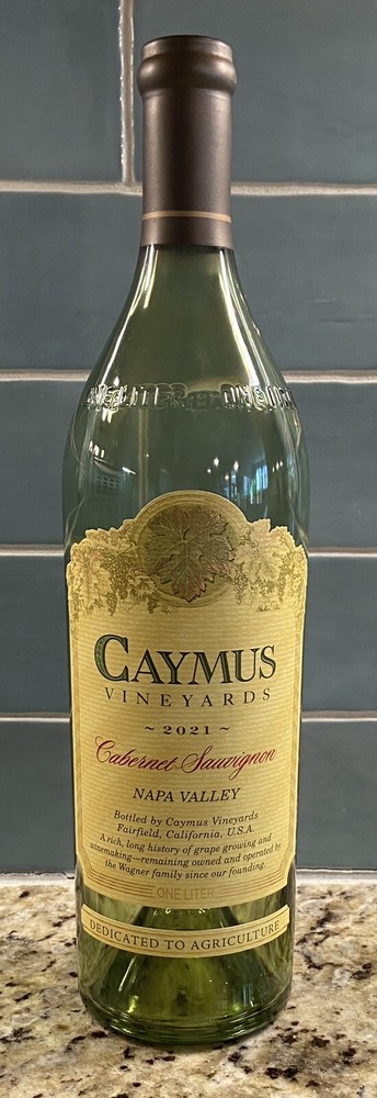 Caymus Vineyards 2021 Cabernet Sauvignon Napa Valley ONE LITER Empty Bottle