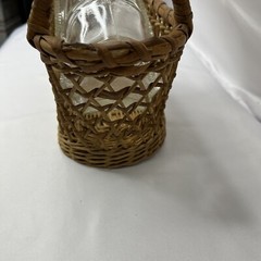 1966 London Winery Ltd Boat in Wicker Basket Wine Bottle W/ Original Cap 11.25&Prime;L