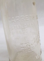 Vintage Embossed Virginia Dare Clear Glass Wine Bottle Garrett & CO New York
