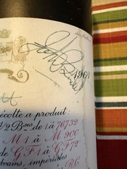 1961 Chateau Mouton Rothschild No 000436 Empty Bottle Double Signed