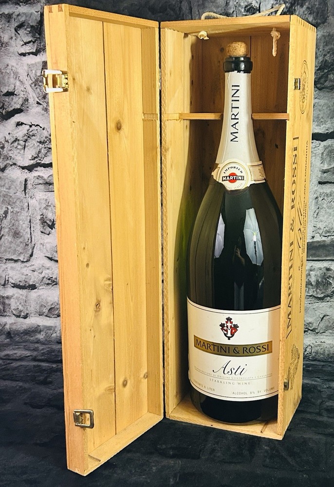24 Inch Display Bottle W/ Crate Martini Asti Spumante Rossi Champagne Empty NOS