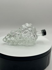 Vintage Glass Grape Cluster Figural Bottle With Lid Made in France