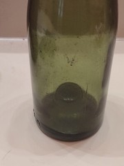 Vintage 1920&rsquo;s Green Wine Bottle 11.5  » x 3. 18  » Huge Kickup, Damage Free, Nice