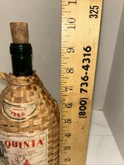 1966 Empty Quinta Libson Wine By J.M. DA Fonseca. Succ.4/5 Qt Wrapped In Wicker
