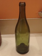 Vintage 1920&rsquo;s Green Wine Bottle 11.5  » x 3. 18  » Huge Kickup, Damage Free, Nice