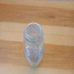 Vtg Wine Bottle 1/2 Pint Glass Leaves Emboss Grapes Owens Illinois Glass comp.