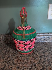 Watermelon Collector Viresa Wicker Vintage Wood Bottom Jug