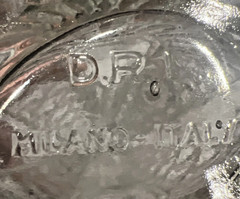 VINTAGE MILANO, ITALY WINE OR OLIVE OIL BOTTLE W/OLD CORK-CLEAR GLASS-COLLECTOR