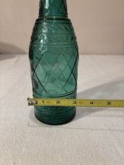 Empoli green glass decanter, 20th Century, Hobnail/Diamond Pattern, Teal, Canada