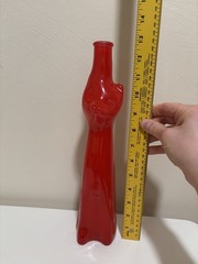 German Riesling Glass Cat Wine Bottle Red Empty 13&Prime;
