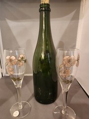 12&Prime; Vintage Perrier Jouet Champagne Bottle EMPTY BONUS TWO GLASSES