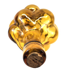 Amber Chianti Bottle Shaped Like Bunch Of Grapes From 1970s Hand Blown 12&Prime; long