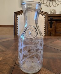 Vintage Norman Kosarin 1988 Paul Mason Wine Decanter Etched Grapes Birds