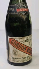1926 Antique G. H. Mumm Cordon Empty Champagne Bottle Cart Rouge Split Reims