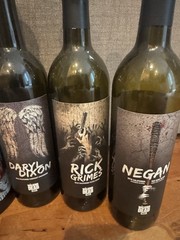 The Walking Dead- Six Empty Wine Bottles, Negan, Rick Grimes, Daryl Dixon -AMC