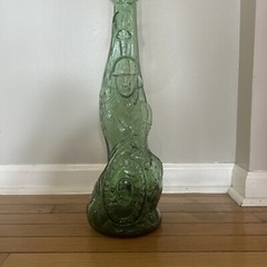 Vintage Italian Chianti 44” Tall Green Wine Bottle Women Empty
