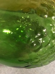 Vintage Embossed Grapes Green Glass Half Gallon Wine Bottle ~ EMPTY