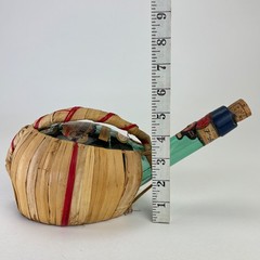 Vintage 1970 Chianti Fiasco Straw Empty Bottle Wrapped Italy 1 Qt Decor 11&Prime; Aqua