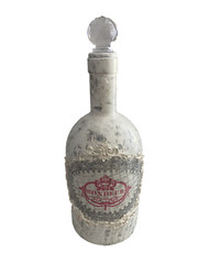 Hand painted wine bottle, unique bar decor & gifts, touch of France, Happiness.