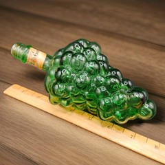 Mid-Century Italian Chianti Grape Bottle | Emerald Green Glass