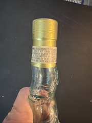 Empty Bottaro Green Spiral Glass Wine Bottle Italy 15.5&Prime; With Raffia wrap