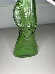 Vintage 60s Green Napoli 16” Rifle Glass Wine Decanter Bar Display