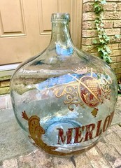Exceptionally Large Vintage French Merlot Demijohn Wine Bottle!