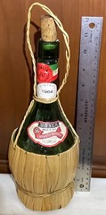 Vintage 1964 Chianti Bosca Empty Wine Bottle Italy Straw Fiasco Basket MCM Décor