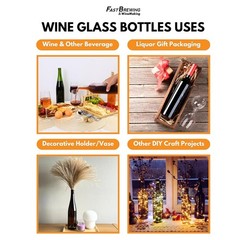 375 ml Clear Hock Liquor Wine Bottles Pack of 12 NO CORKS INCLUDED W17 375ml