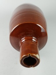 Lancers Wine Brown Stoneware Bottle 10.5-Inch Tall Vintage