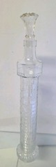 375 ml Clear 14 1/4” Wine Decanter Light House Textured Pattern With Topper