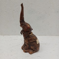 Vintage Casa Vento Leather wrapped elephant wine bottle Italy 1980