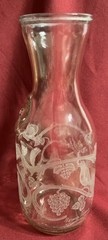 Vintage Wine Carafe Decanter Norman Kosarin 1988 Paul Masson Etched Birds Grapes