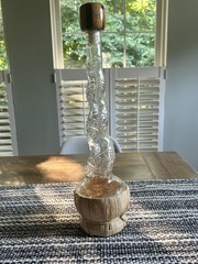 Vintage Italian Chianti Wine Bottle with Toscano Twist Neck & Wood Stopper