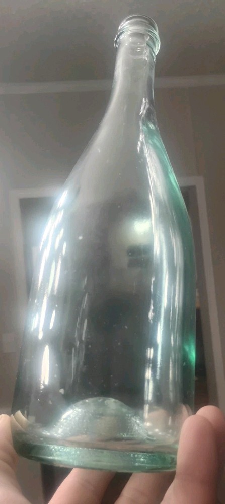 Vintage Aqua Blue/Green WINE Bottle Heavy Glass Beautiful Condition Decoration