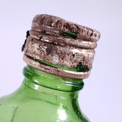 Vintage E & J GALLO RIPPLE Wine Green Flavor Guard ⅘ Pint GLASS BOTTLE