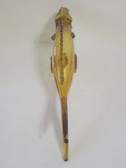 Vintage Italian Handblown Amber Crackle Glass Orvieto Wine Fish Decanter – EMPTY