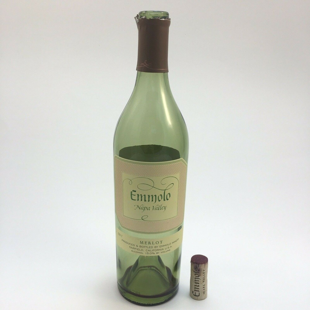 2017 Emmolo Napa Valley Merlot Vintage Wine Bottle Label Cork Empty Not Rinsed